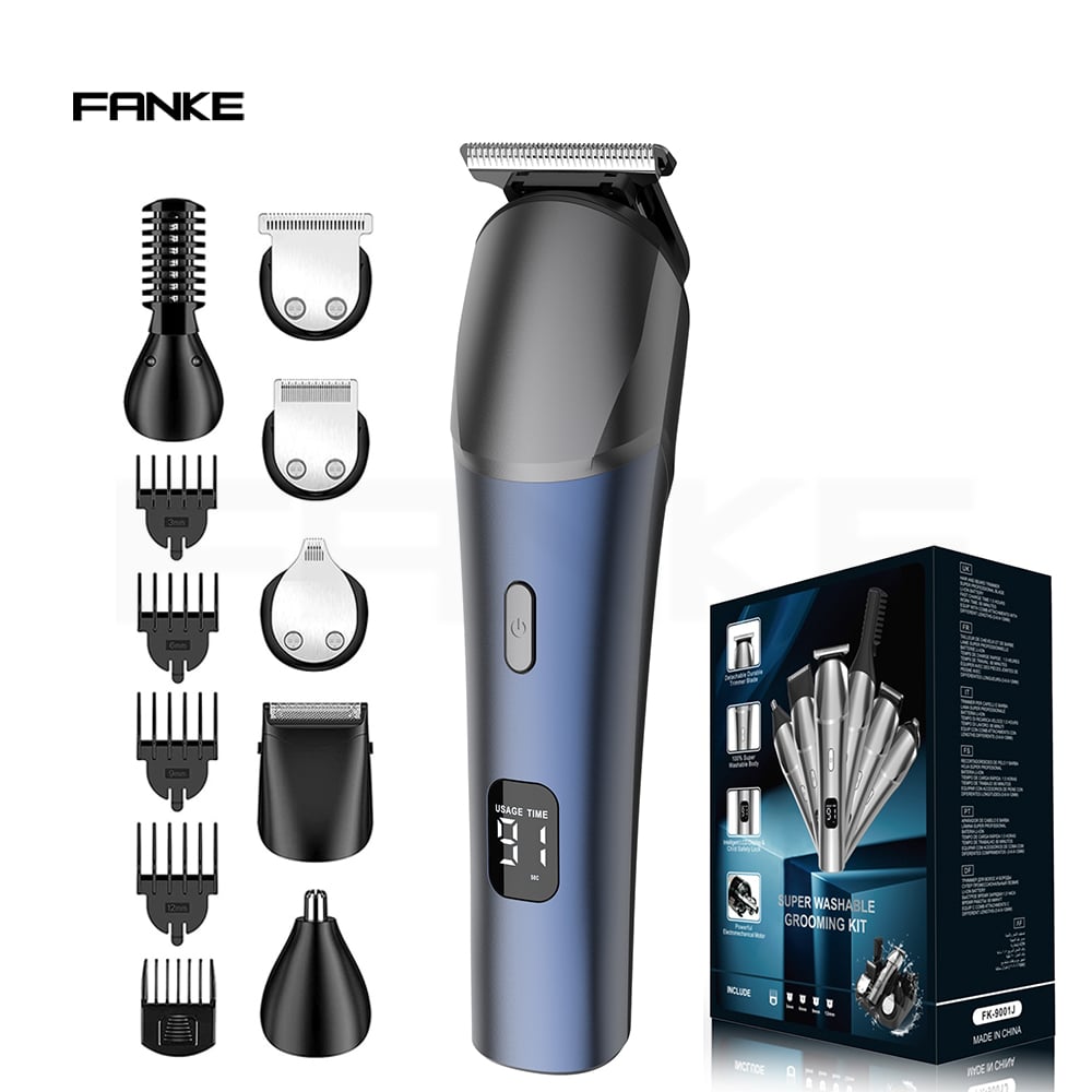 FK-9001 6-in-1 無線ヘアクリッパー セット：IPX6防水、CE／FCC／UKCA